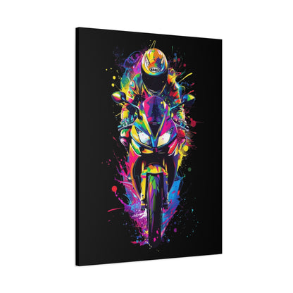 Neon Motorcycle Canvas Art, Perfect for Bikers, Home Decor, Gifts for Riders, Colorful Wall Art, Bike Lover's Gift - VYBE Shop