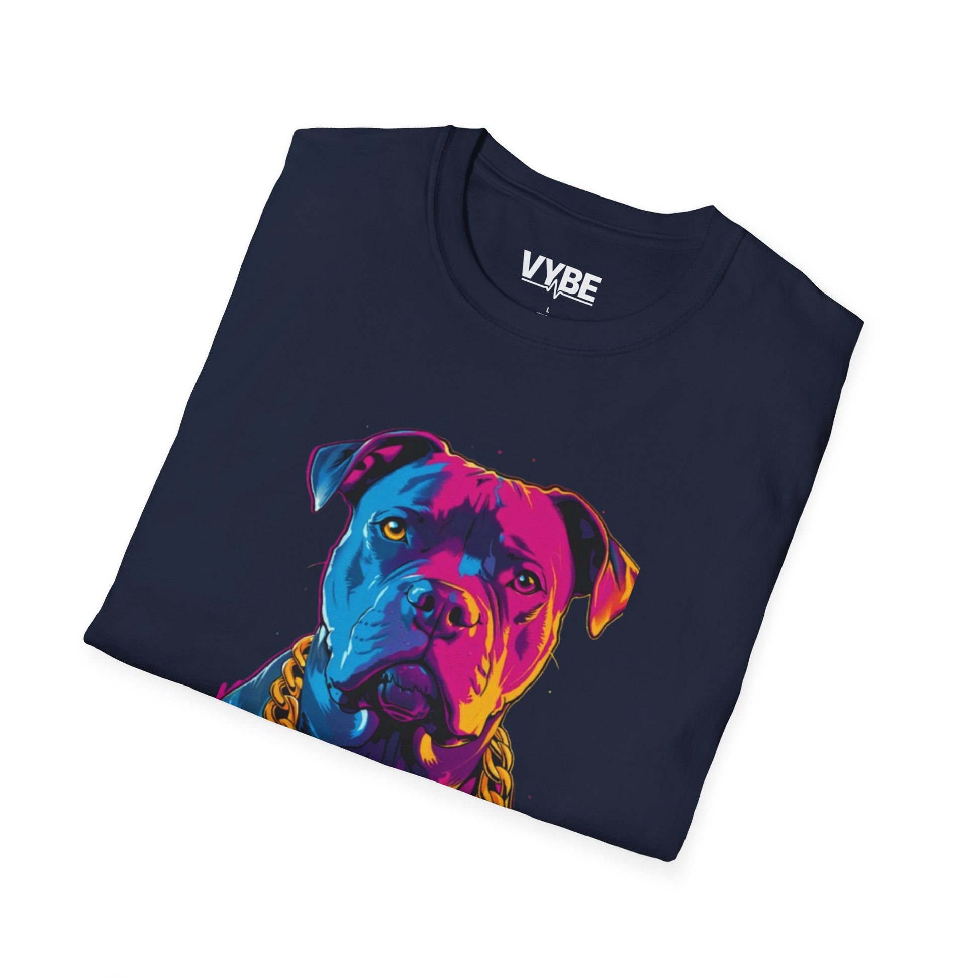 Neon- Chain-Wearing Dog T-Shirt - VYBE Shop