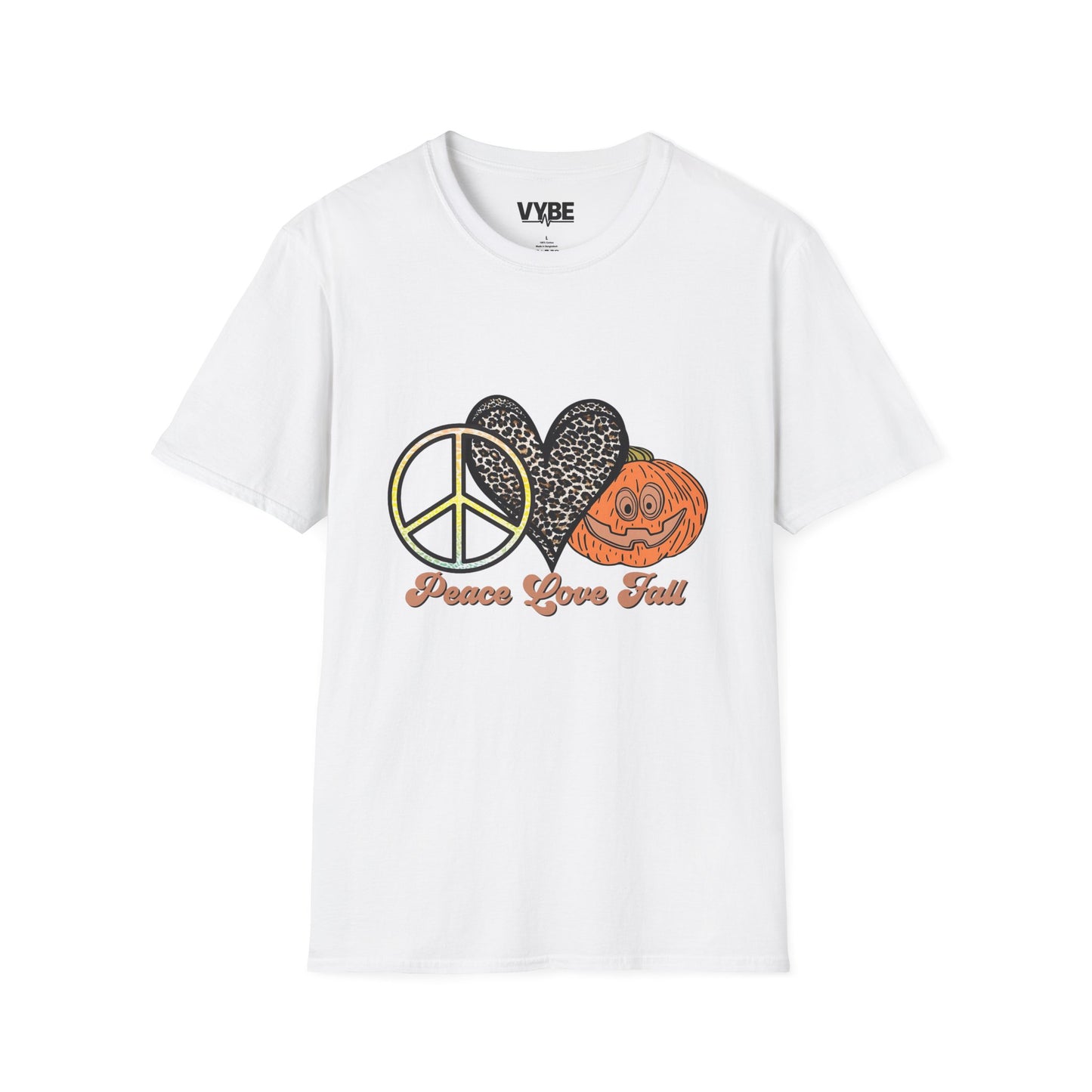 Fall- Vibes Unisex T-Shirt - Peace Love Fall, Autumn Tee, Halloween Shirt, Cozy Casual Wear, Gift for Pumpkin Lovers - VYBE Shop
