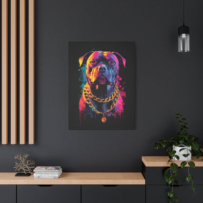 Vibrant Dog Portrait Canvas Art, Dog Lover Gift, Home Decor, Unique Wall Art, Pet Memorial Decoration, Colorful Art Print - VYBE Shop