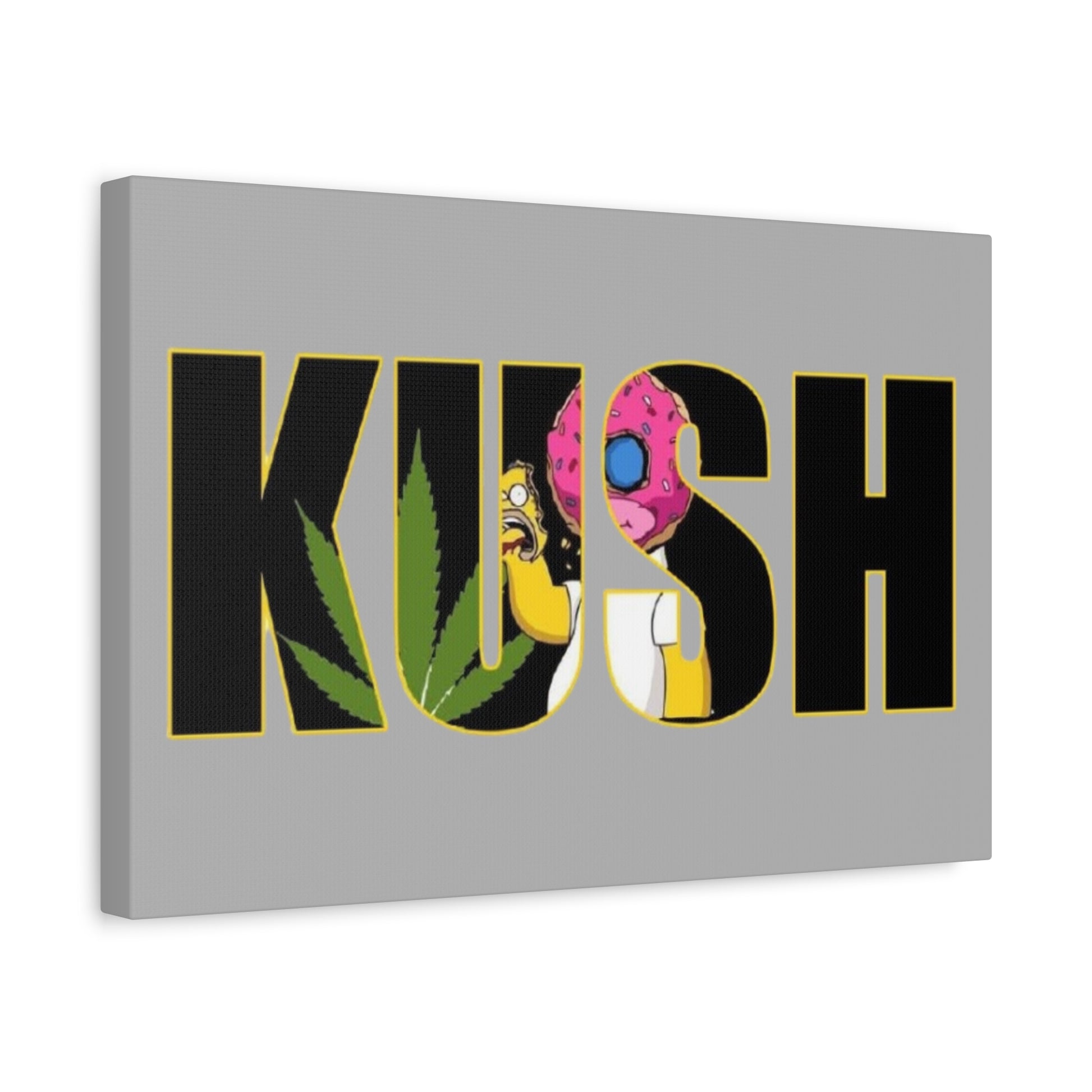 Colorful Cannabis KUSH Wall Art, Stretched Canvas Print, Unique Home Decor, Gift for Smokers, KUSH Design - VYBE Shop