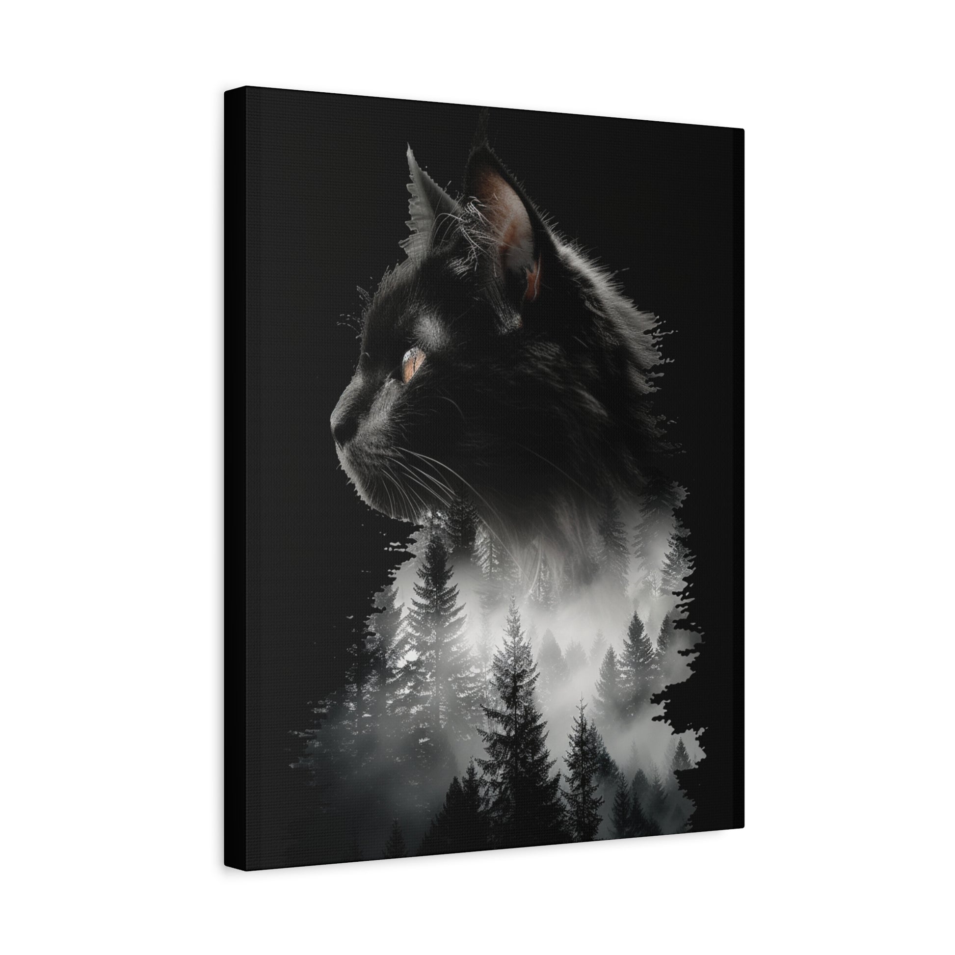 Mystical Cat Forest Canvas Print, Home Decor Art, Cat Lover Gift, Unique Wall Art, Pet Memorial - VYBE Shop