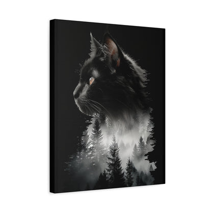 Mystical Cat Forest Canvas Print, Home Decor Art, Cat Lover Gift, Unique Wall Art, Pet Memorial - VYBE Shop