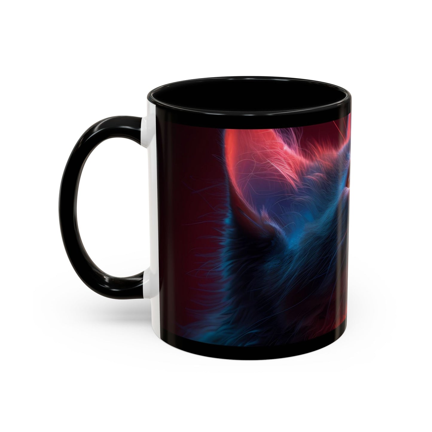 Cosmic Cat Coffee Mug - Vibrant Colorful Design, Cat Lover Gift, Unique Accented Mug, Pet Owner Gift, Cosmic Art Drinkware - VYBE