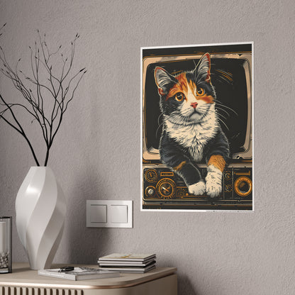 Cat Charming Cat Gloss Poster, Cat Lover Wall Art, Vintage Style Cat Print - VYBE Shop