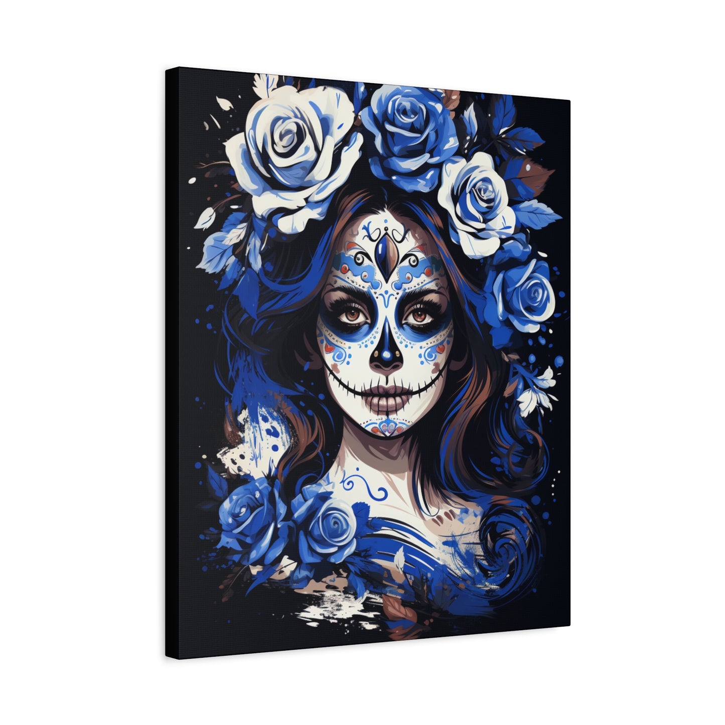 Vibrant Sugar Skull Canvas Art, Day of the Dead Decor, Wall Art, Gift for Art Lovers, Unique Home Decoration, Boho Style Art - VYBE Shop