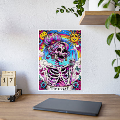 Idgaf Skeleton Wall Poster, Tarot - VYBE Shop