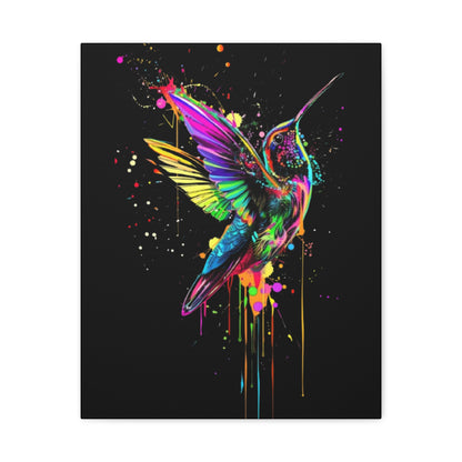 Neon Hummingbird Matte Canvas, Stretched, 1.25" - VYBE Shop