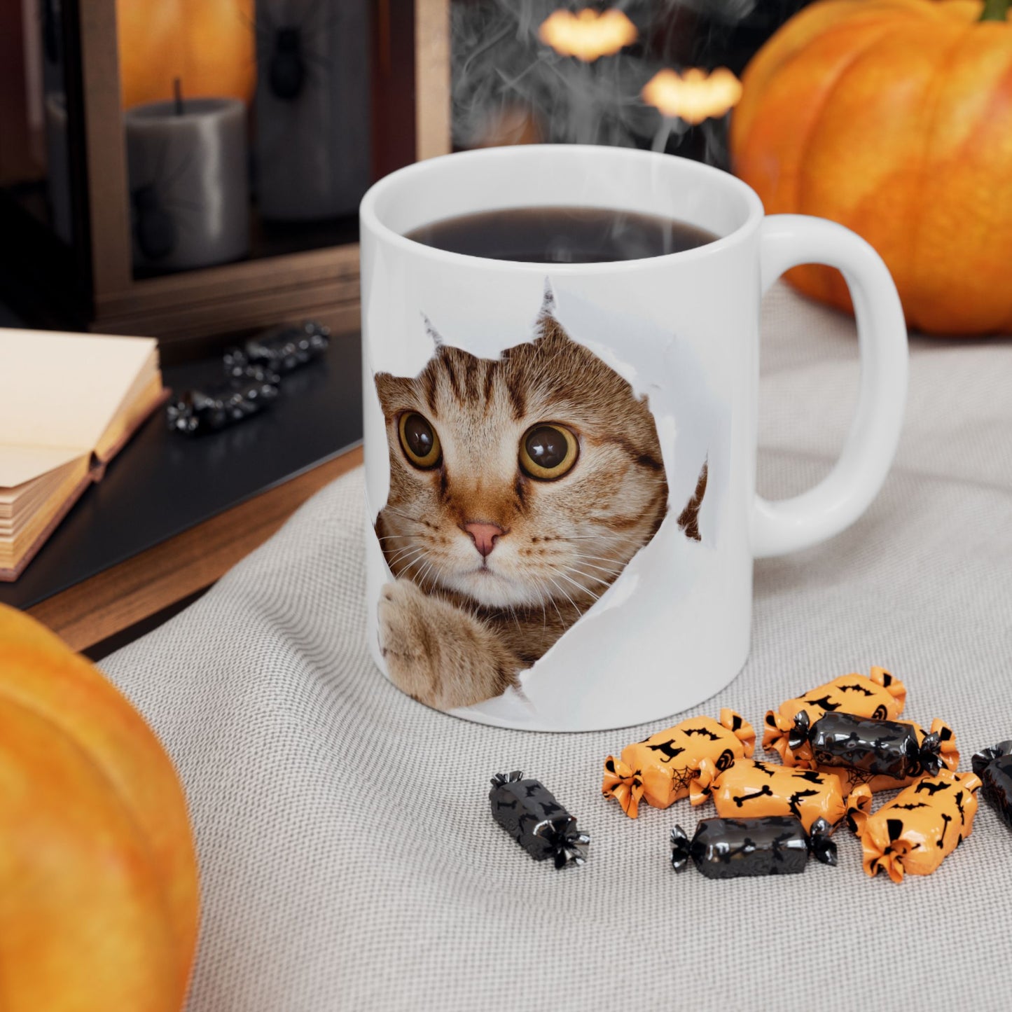 Cute Cat Ceramic Mug | Peek-a-Boo Design | Adorable Gifts for Cat Lovers | 11oz & 15oz Options - VYBE Shop