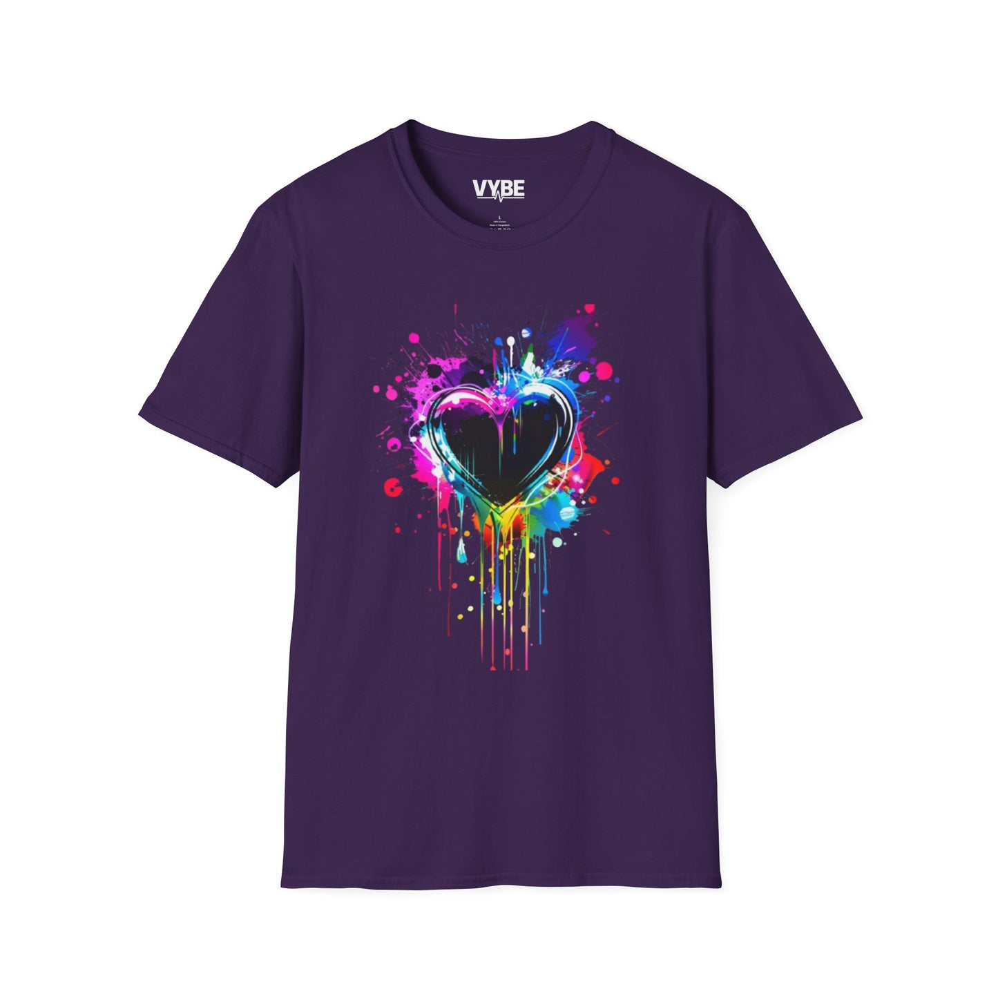 Colorful Heart Graphic T-Shirt - VYBE Shop