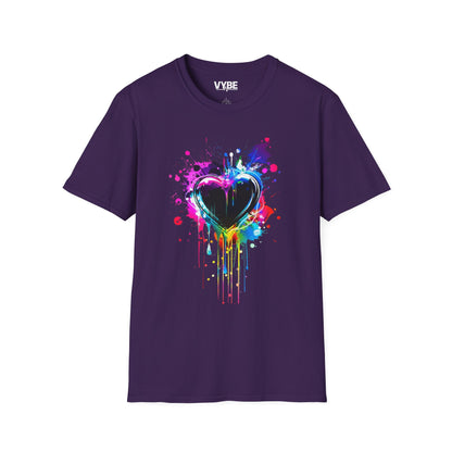 Colorful Heart Graphic T-Shirt - VYBE Shop