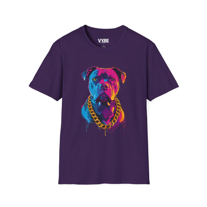 Neon- Chain-Wearing Dog T-Shirt - VYBE Shop