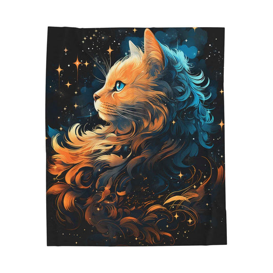 Cosmic Cat Plush Blanket