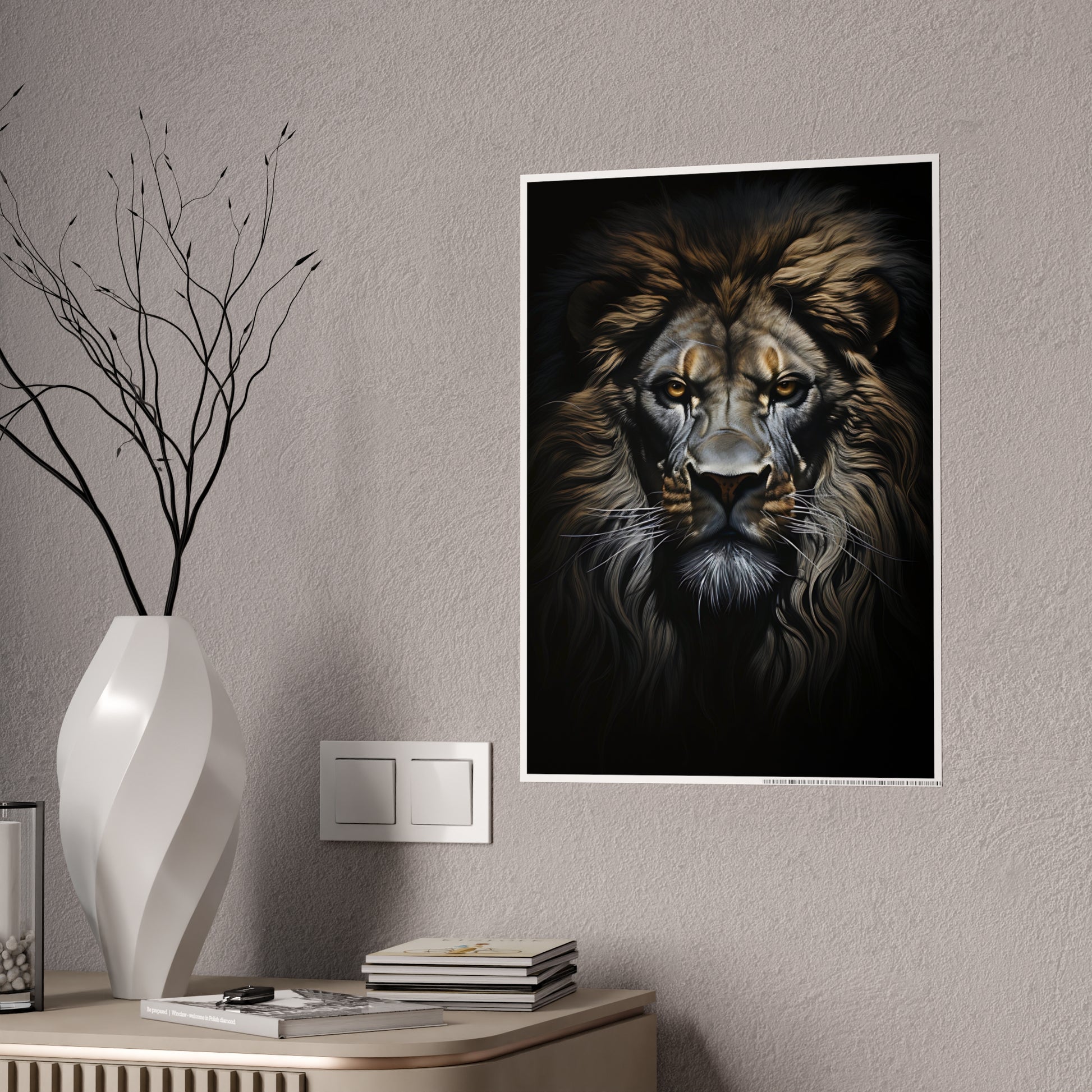 Majestic Lion Wall Art Posters - Glossy Animal Decor for Home and Office, Perfect Gifts for Wildlife Lovers - VYBE Shop