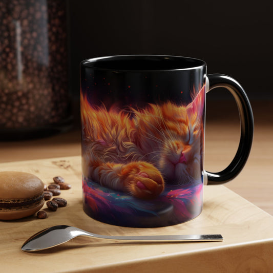 Ginger Cat Coffee Mug, Cat Lover Gift, Cute Mug for Home, Pet-Themed Kitchen Decor, Fun Cat Illustration, Whimsical Hot Drink Mug - VYBE