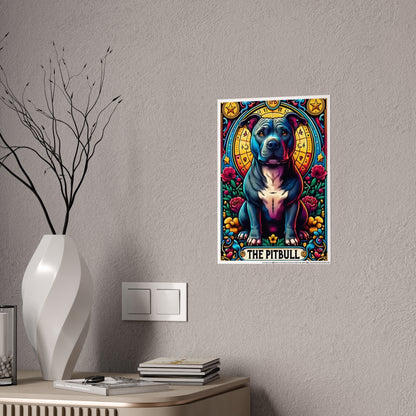 Pitbull Tarot Art Print | Colorful Gloss Poster for Dog Lovers - VYBE Shop