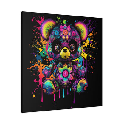 Artistic Bear Canvas Wall Art, Colorful Bear Decor, Playful Room Decor, Unique Gift for Kids, Nursery Wall Hanging - VYBE Shop