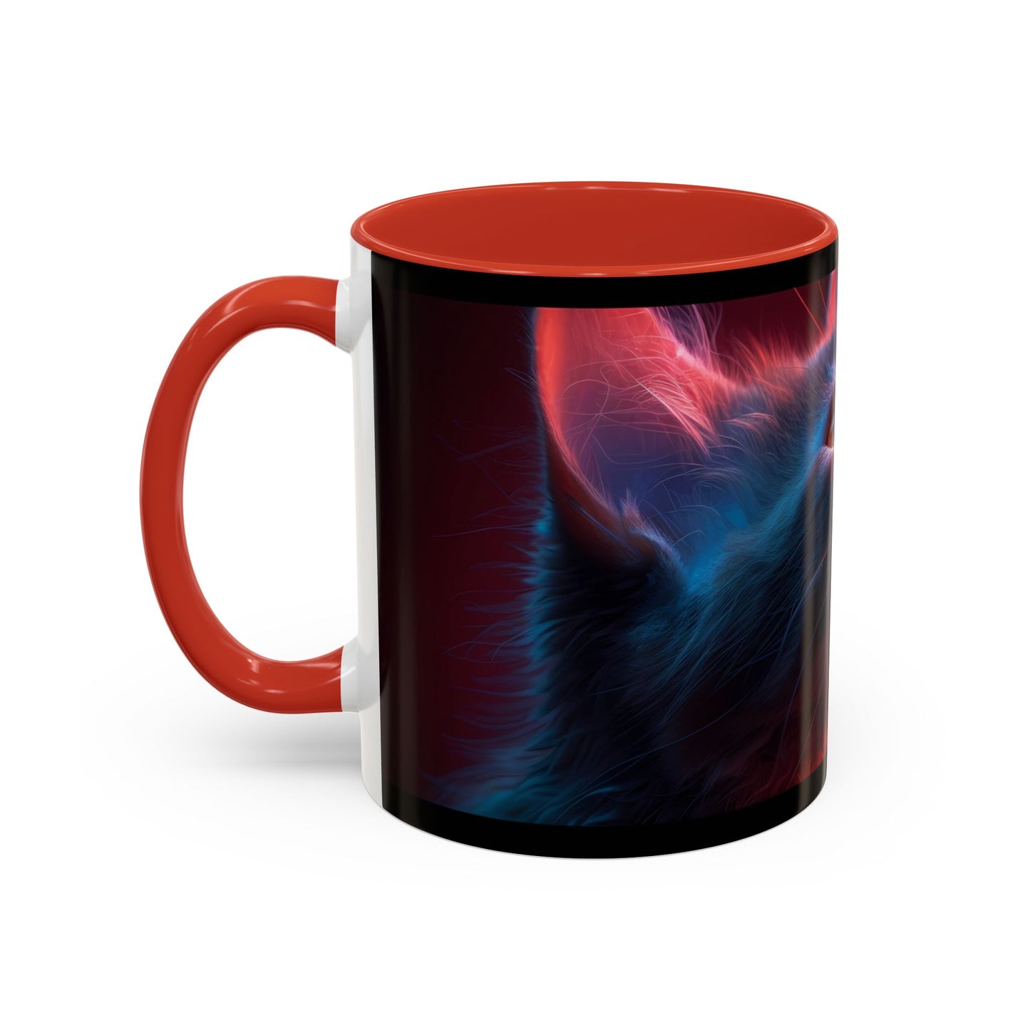 Cosmic Cat Coffee Mug - Vibrant Colorful Design, Cat Lover Gift, Unique Accented Mug, Pet Owner Gift, Cosmic Art Drinkware - VYBE