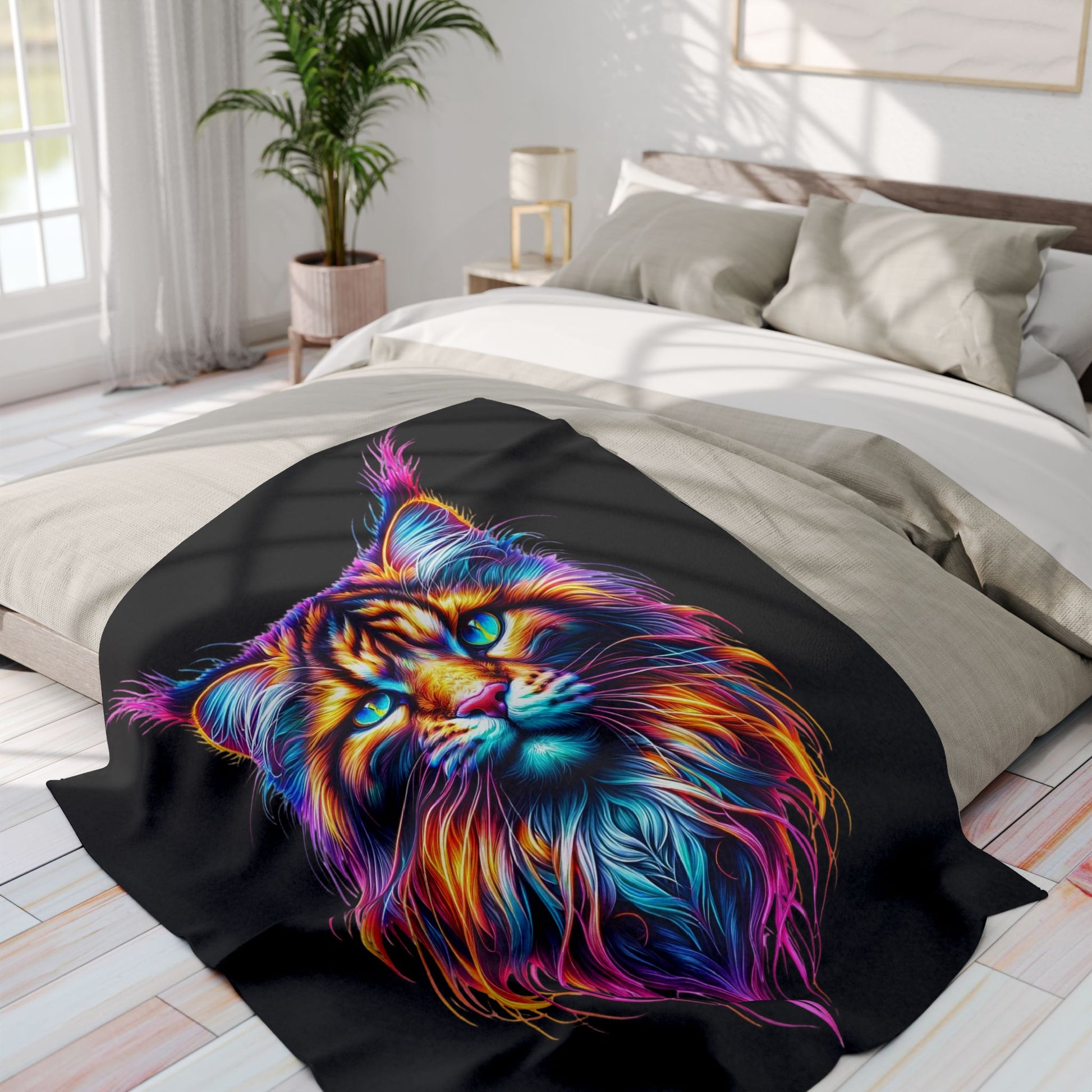 Vibrant Cat Fleece Blanket - VYBE