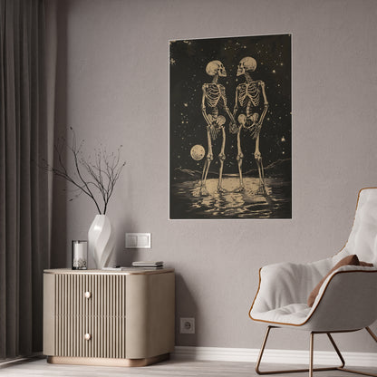Skeleton Lovers Poster - Dark Aesthetic Decor and Gothic Home Accents - VYBE Shop
