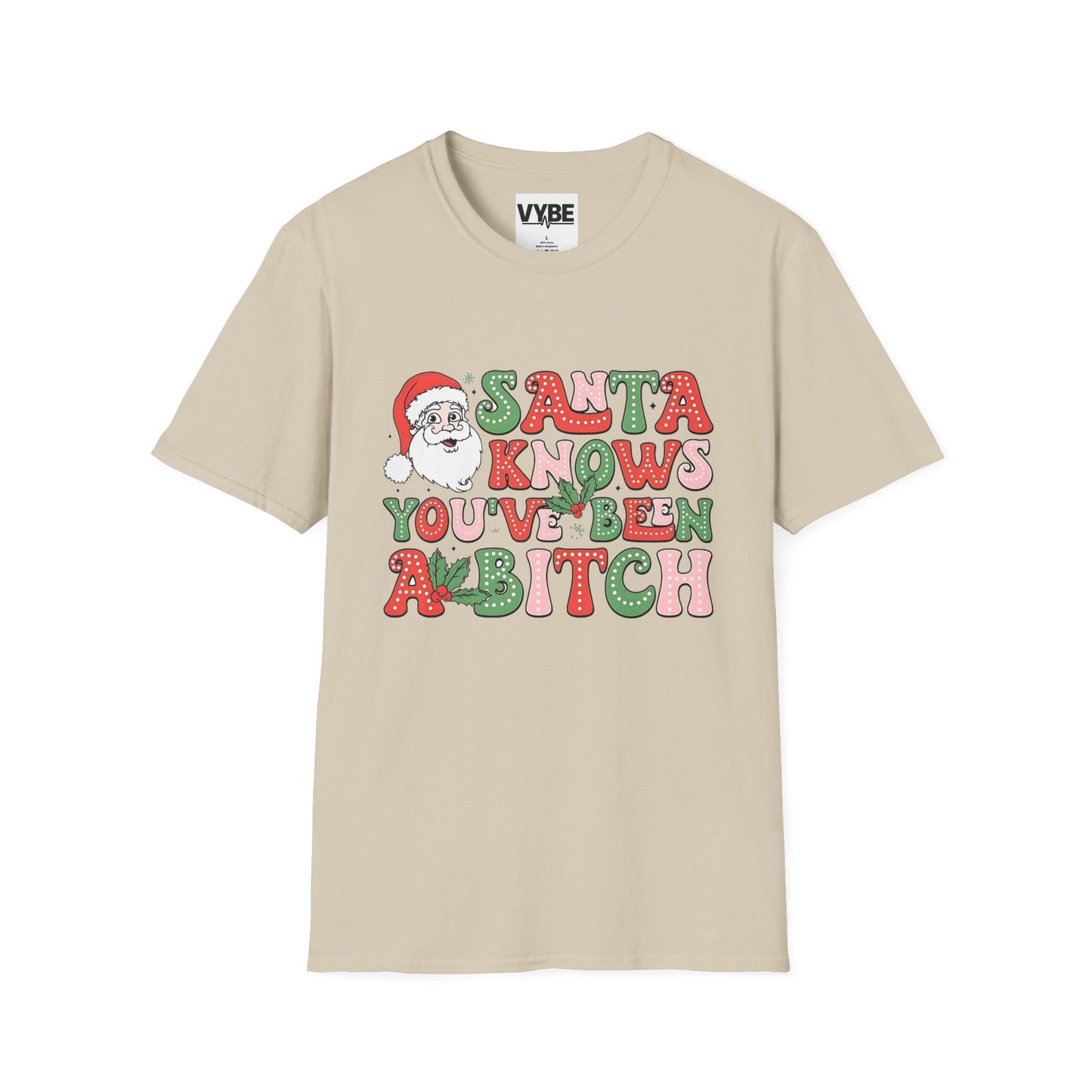 Christmas T-Shirt, Santa Funny Quote Tee, Holiday Vulgar Humor Shirt, Unisex Gift for Her, Gift for Him - VYBE Shop