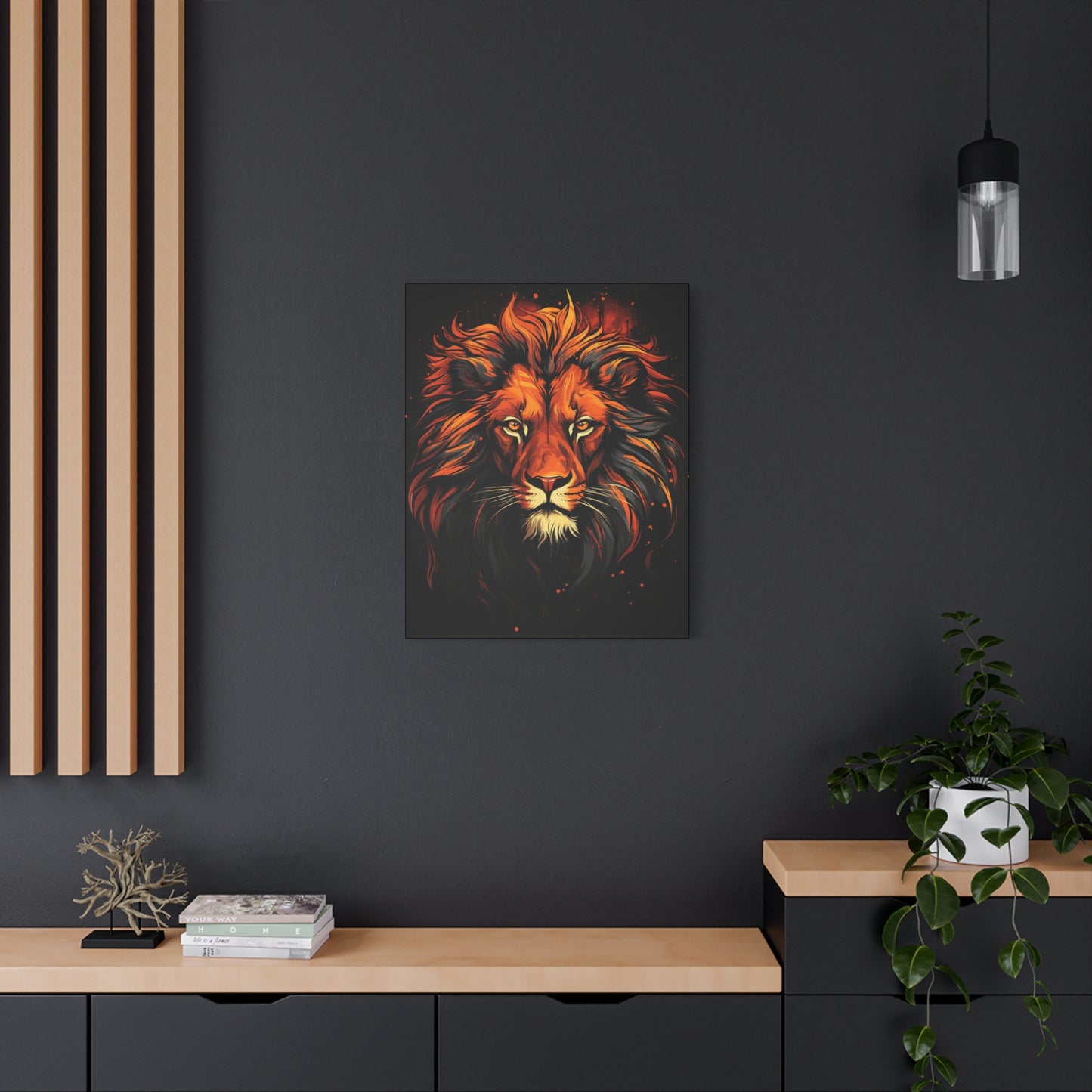 Vibrant Lion Art Canvas, Bold Wall Decor, Animal Lovers Gift, Safari Home Decor, Unique Art Piece for Any Room - VYBE Shop