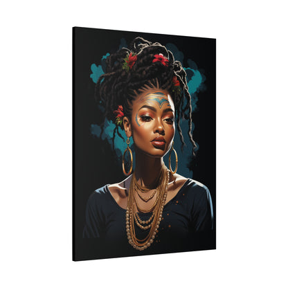 Bohemian Wall Art Canvas, Stunning Portrait Decor, Home Decoration, Unique Gift for Art Lovers, African Inspired Artwork, Living Room - VYBE Shop