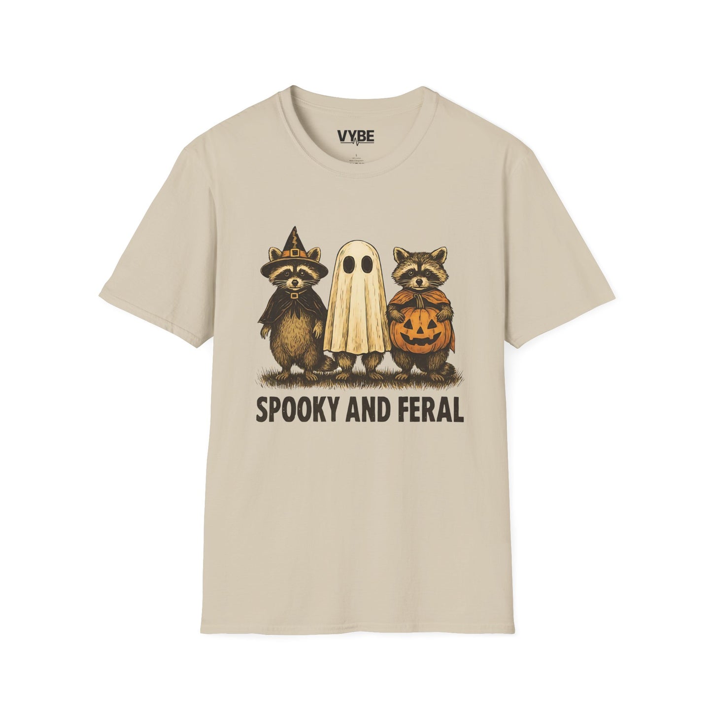 Halloween- Themed T-Shirt, Spooky and Feral Design, Unisex Casual Wear, Fall Outfit, Gift for Halloween Lovers - VYBE Shop