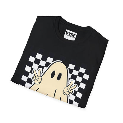 Halloween- Playful Ghost Graphic T-Shirt, Trendy Tee for Halloween, Casual Wear, Unisex Shirt, Gift for Friends - VYBE Shop