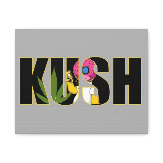 Colorful Cannabis KUSH Wall Art, Stretched Canvas Print, Unique Home Decor, Gift for Smokers, KUSH Design - VYBE Shop