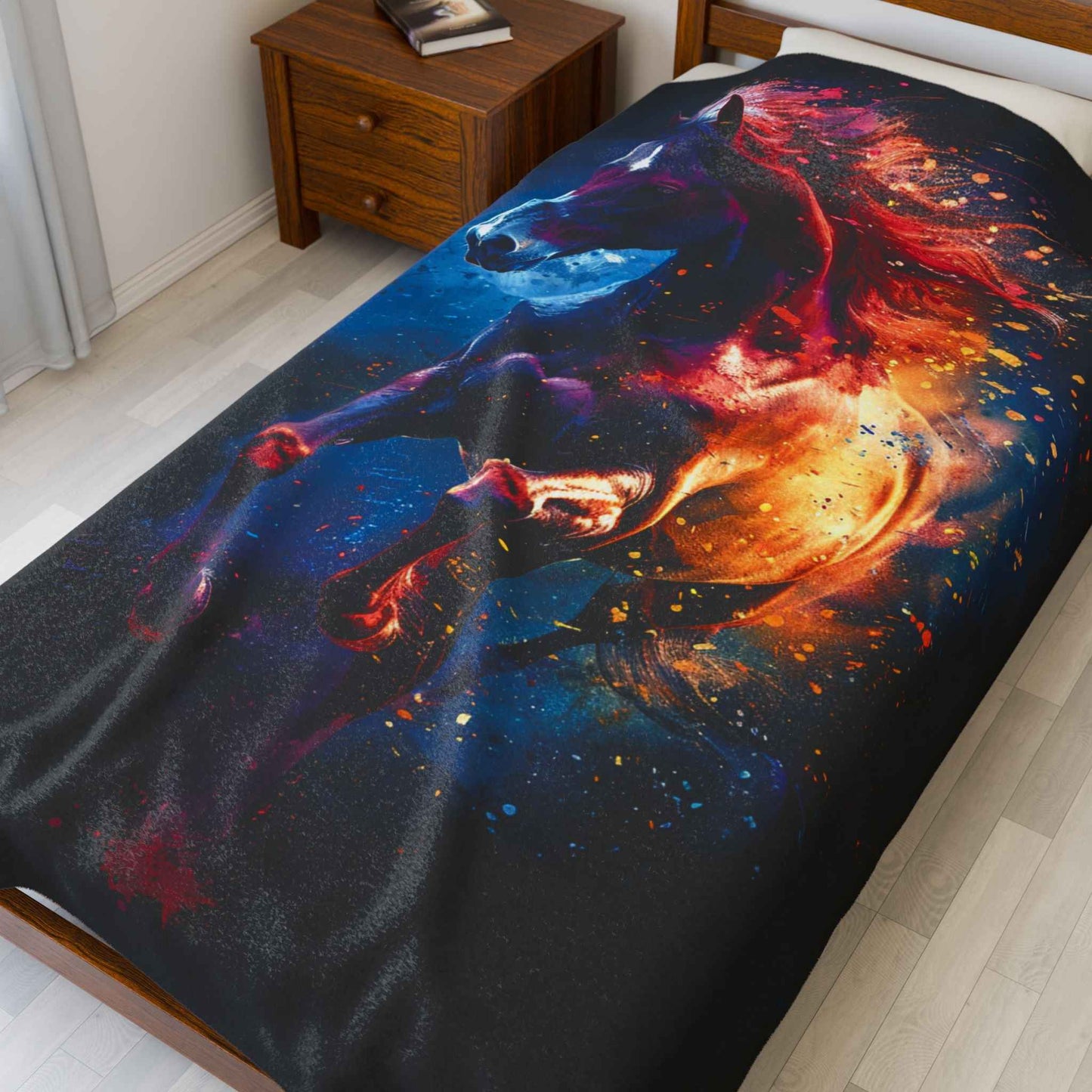 Vibrant Horse Art Blanket