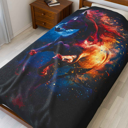 Vibrant Horse Art Blanket