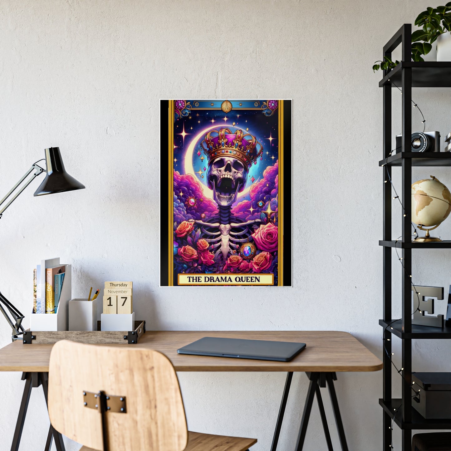 Drama Queen Skeleton Poster - Unique Tarot Wall Decor for Your Space - VYBE Shop