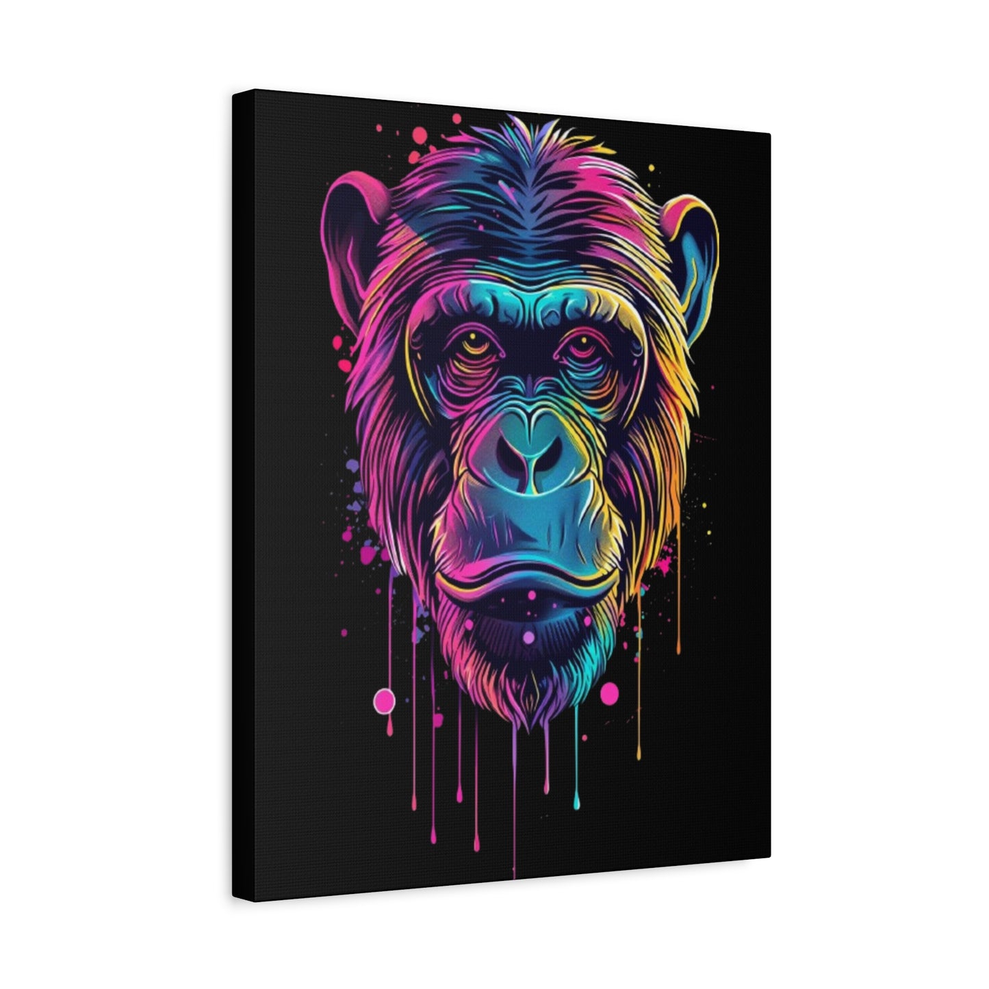 Colorful Monkey Canvas Art, Wall Decor, Animal Lover Gift, Gamer Room Design, Colorful Home Decoration - VYBE Shop