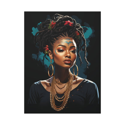 Bohemian Wall Art Canvas, Stunning Portrait Decor, Home Decoration, Unique Gift for Art Lovers, African Inspired Artwork, Living Room - VYBE Shop