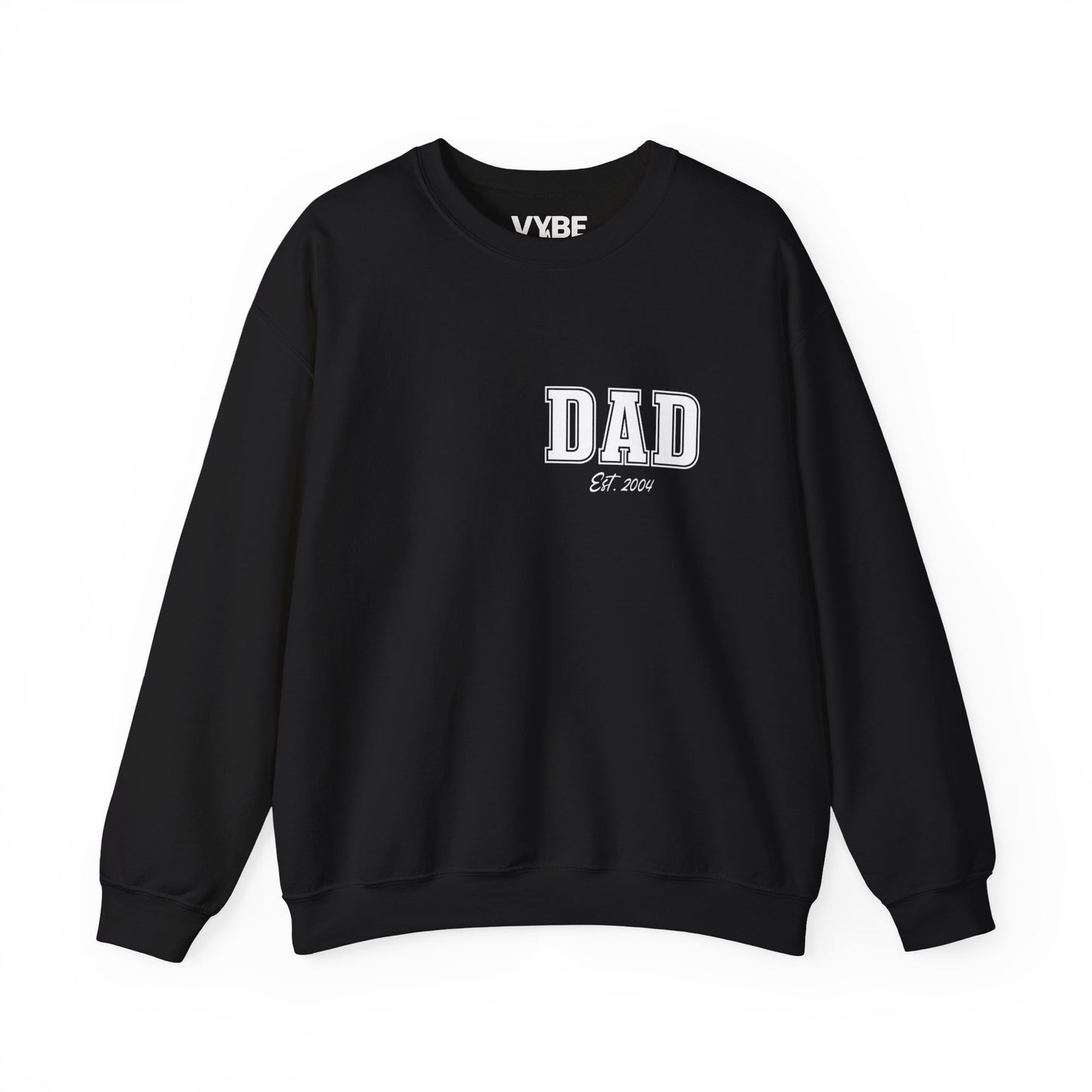 Custom Dad Crewneck Sweatshirt with Personalized Child's Birth Year - VYBE