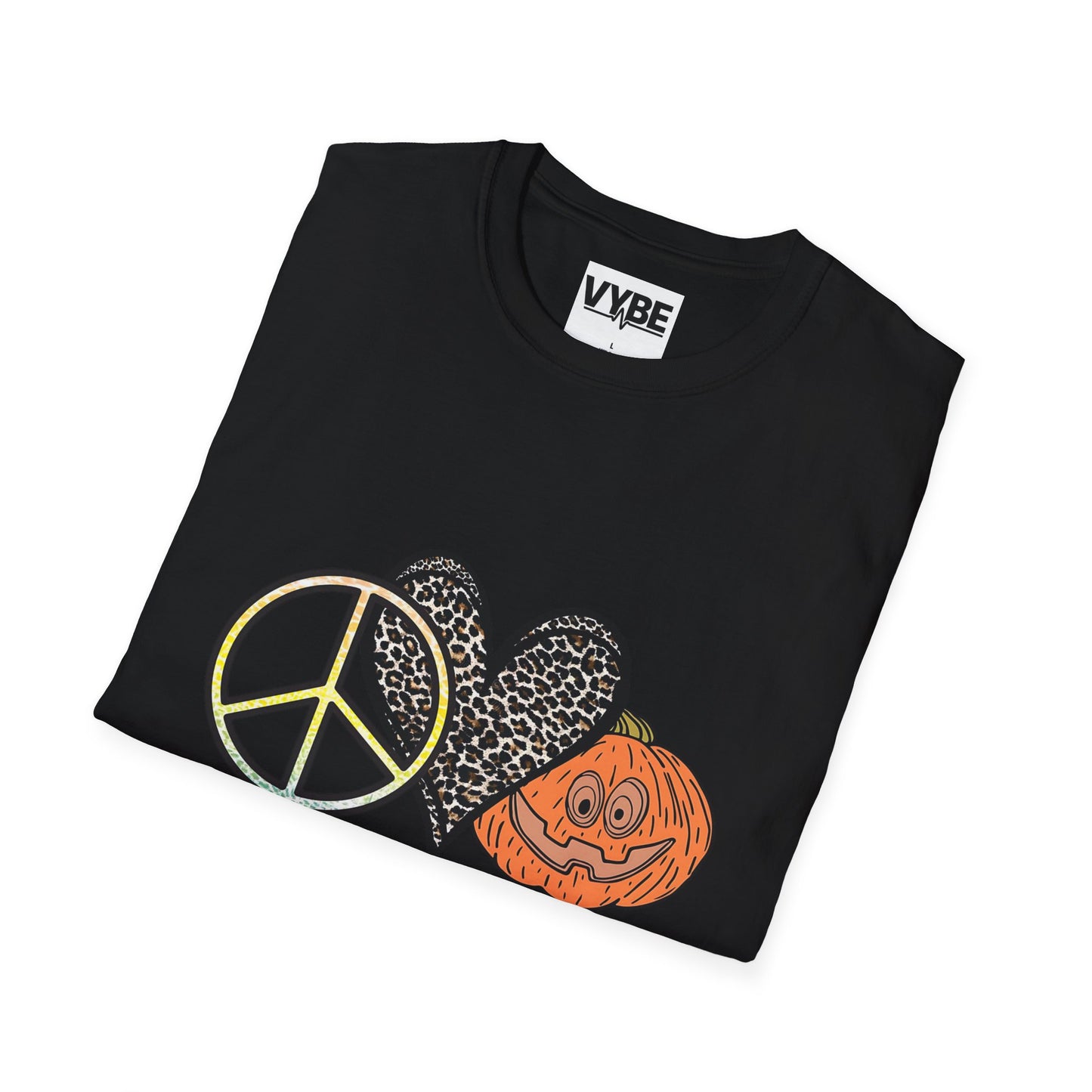 Fall- Vibes Unisex T-Shirt - Peace Love Fall, Autumn Tee, Halloween Shirt, Cozy Casual Wear, Gift for Pumpkin Lovers - VYBE Shop