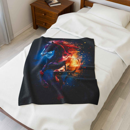 Vibrant Horse Art Blanket