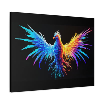 Neon Phoenix Canvas Wall Art | Colorful Home Decor, Inspirational Artwork, Gift for Art Lovers, Unique Wall Hanging - VYBE Shop