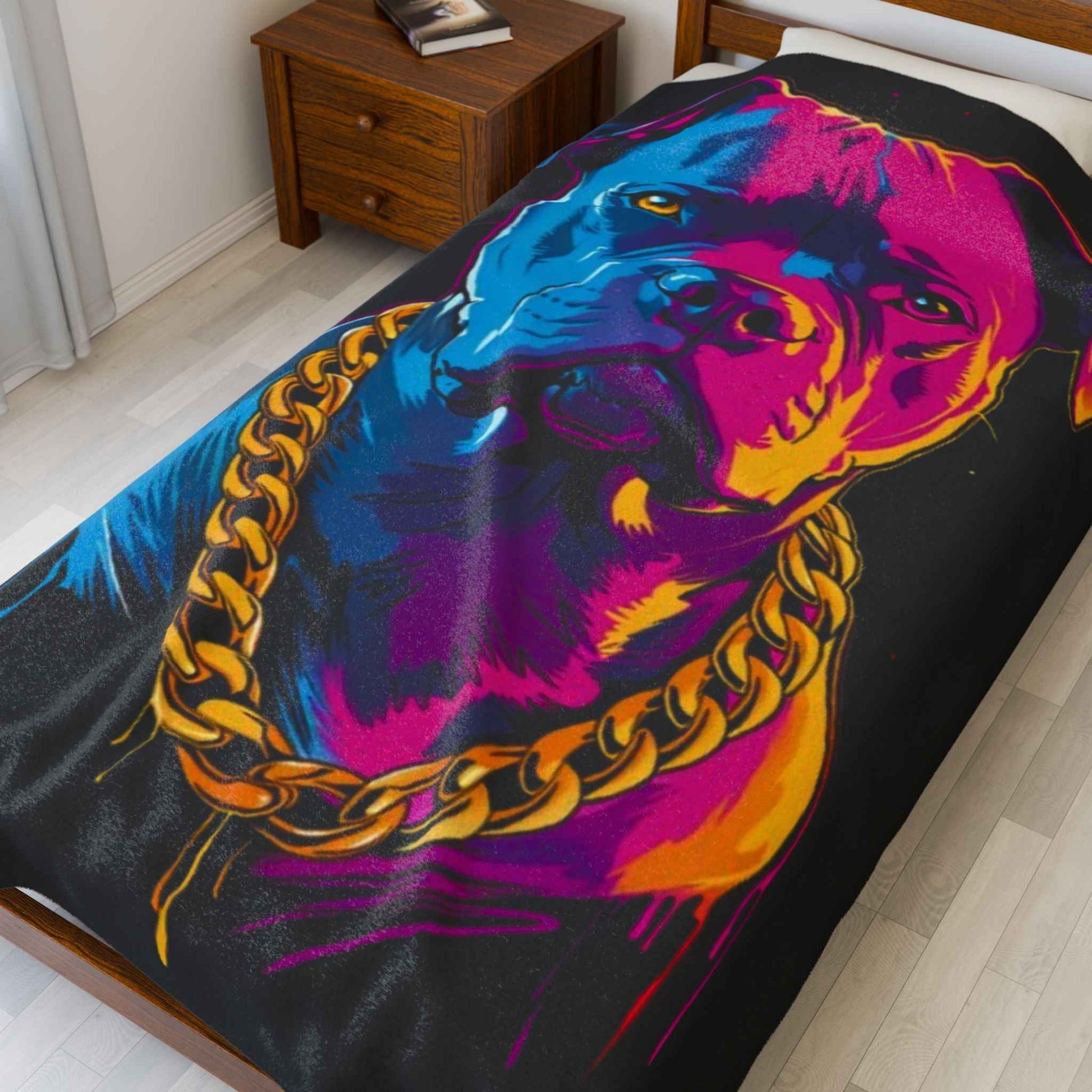 Vibrant Dog Art Blanket