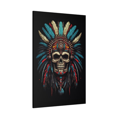 Bohemian Skull Canvas Art Print, Stretched Wall Decor, Unique Skull Artwork, Home Office Decoration, Ideal Gift for Art Lovers - VYBE Shop