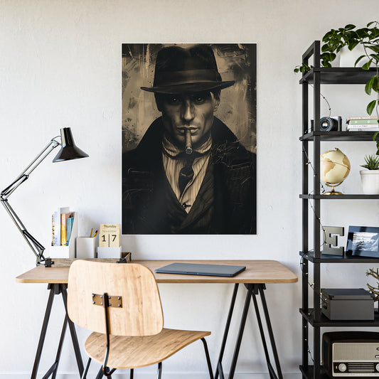 Person Vintage Noir Wall Art Poster, Retro Home Decor, Film Noir Art Print, Gift for Movie Lovers, Office Wall Decoration - VYBE Shop