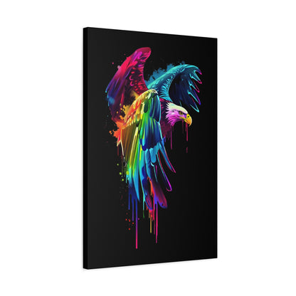 Neon Eagle Canvas Art, Colorful Wall Decor, Animal Lover Gift, Rainbow Decor, Home Sweet Home, Colorful Eagle Painting - VYBE Shop