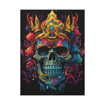 Vibrant Skull Canvas Art, Wall Decoration, Gothic Home Decor, Colorful Artwork, Unique Gift for Halloween, Artistic Wall Hanging - VYBE Shop