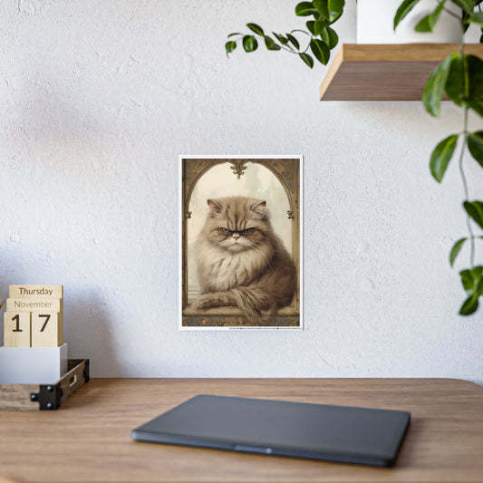 Glossy Kitty Art Poster, Cat Lover Gift, Vintage Style Poster - VYBE Shop