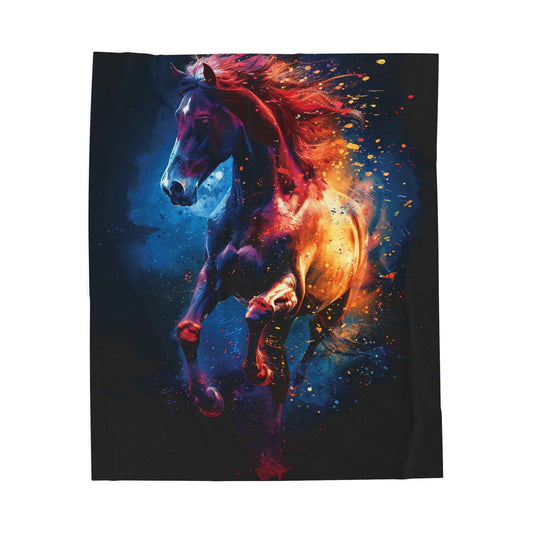 Vibrant Horse Art Blanket