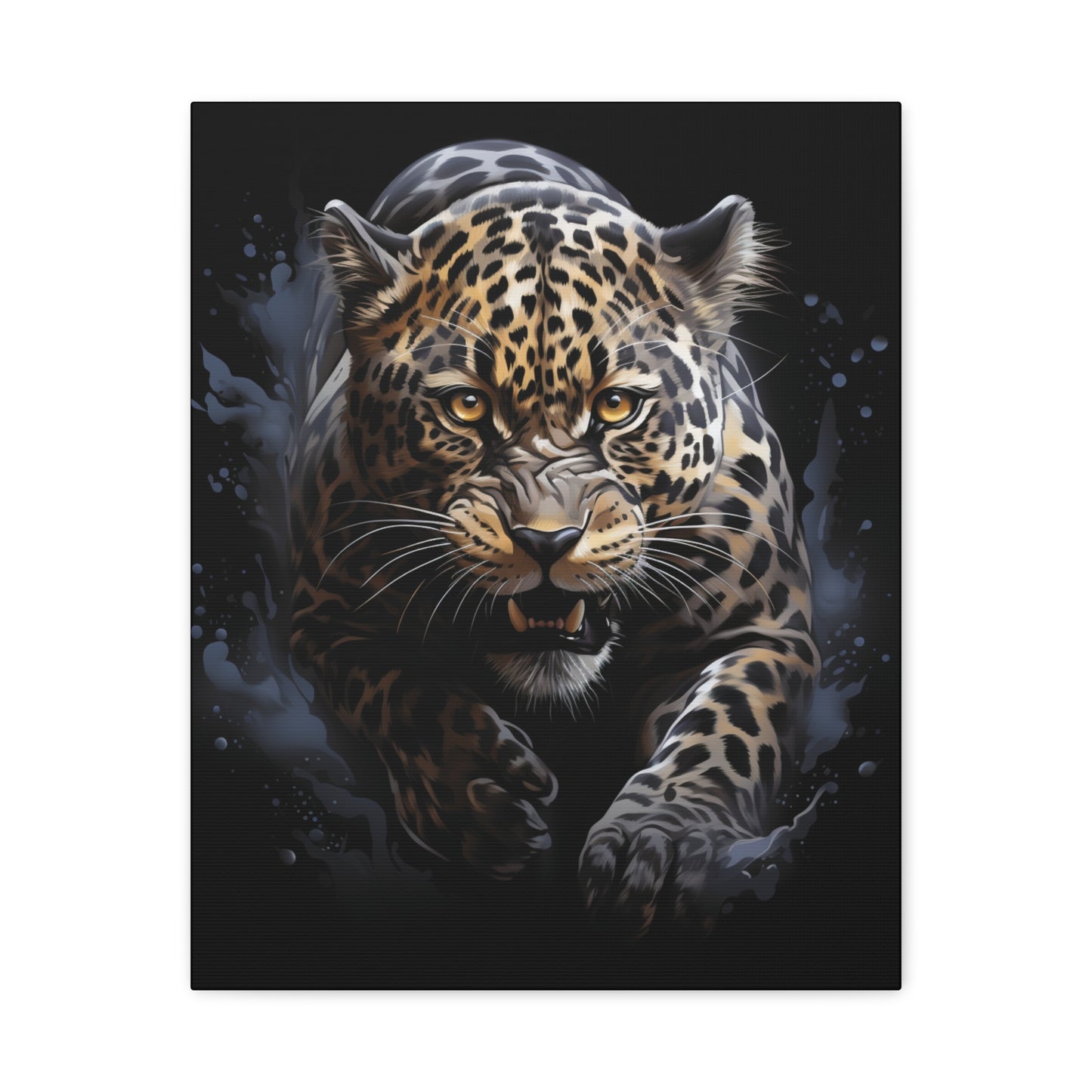 Fierce Leopard Canvas Art, Animal Print Wall Decor, Living Room Artwork, Nature Lover Gift, Wildlife Home Decor, Unique Gift Idea - VYBE Shop