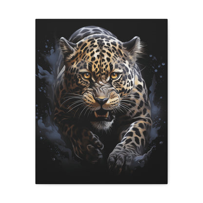 Fierce Leopard Canvas Art, Animal Print Wall Decor, Living Room Artwork, Nature Lover Gift, Wildlife Home Decor, Unique Gift Idea - VYBE Shop