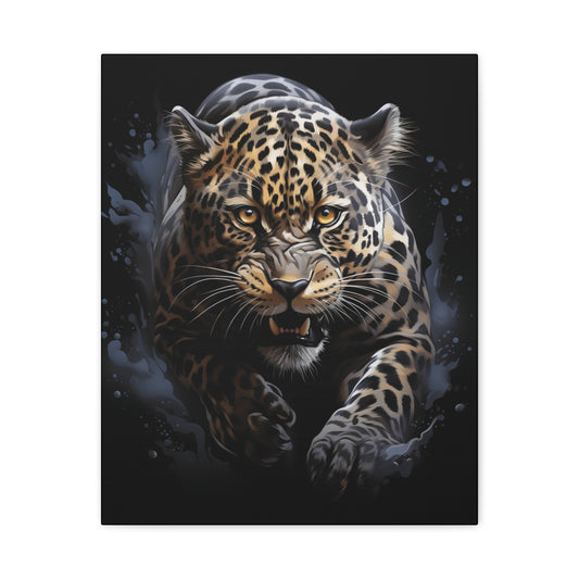 Fierce Leopard Canvas Art, Animal Print Wall Decor, Living Room Artwork, Nature Lover Gift, Wildlife Home Decor, Unique Gift Idea - VYBE Shop