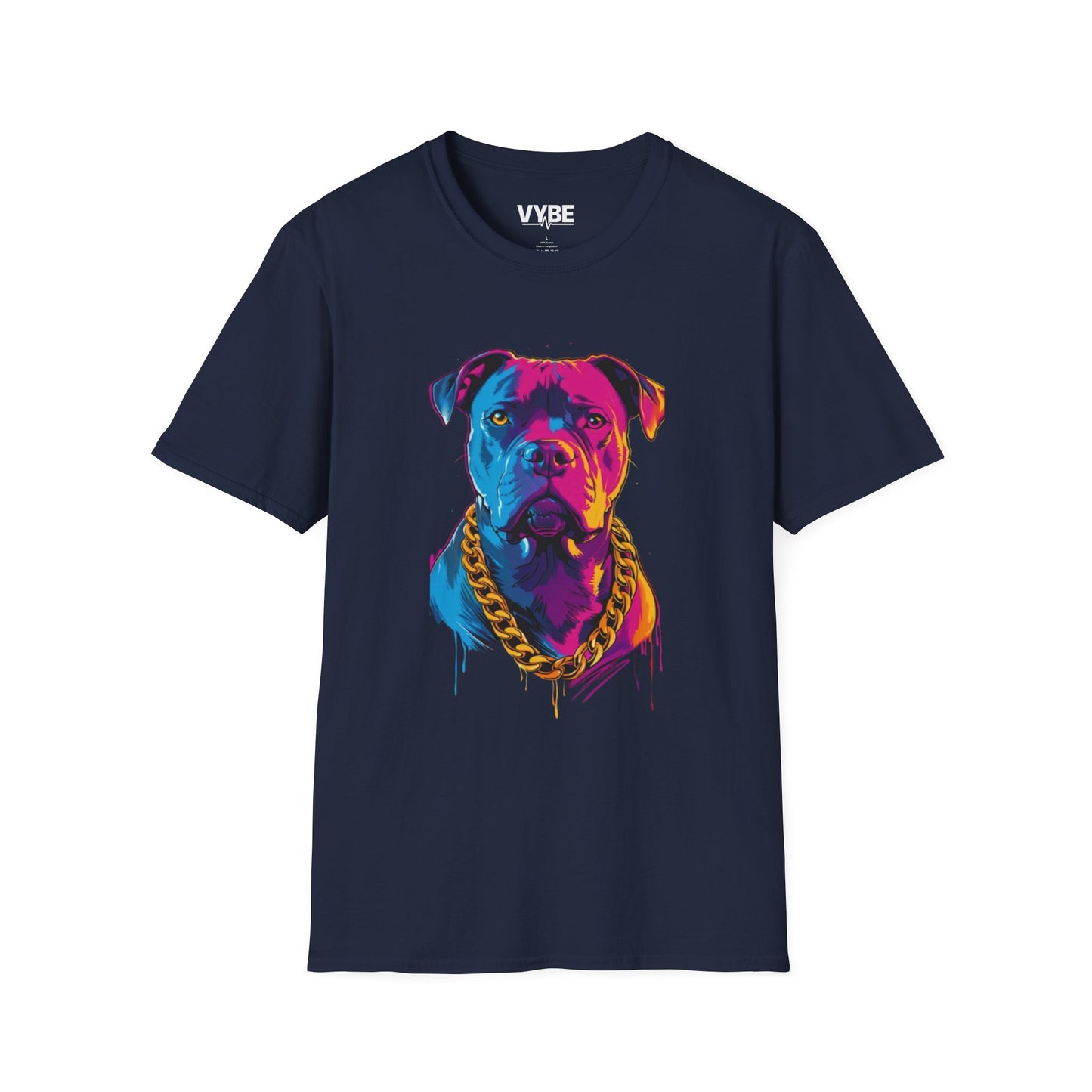 Neon- Chain-Wearing Dog T-Shirt - VYBE Shop
